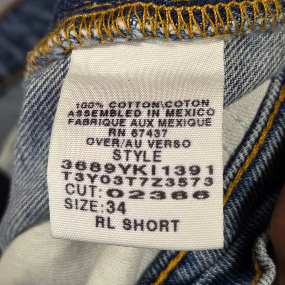Polo Jeans Co Ralph Lauren Mens 34 Denim Shorts Blue Medium Wash Relaxed Fit Y2k
